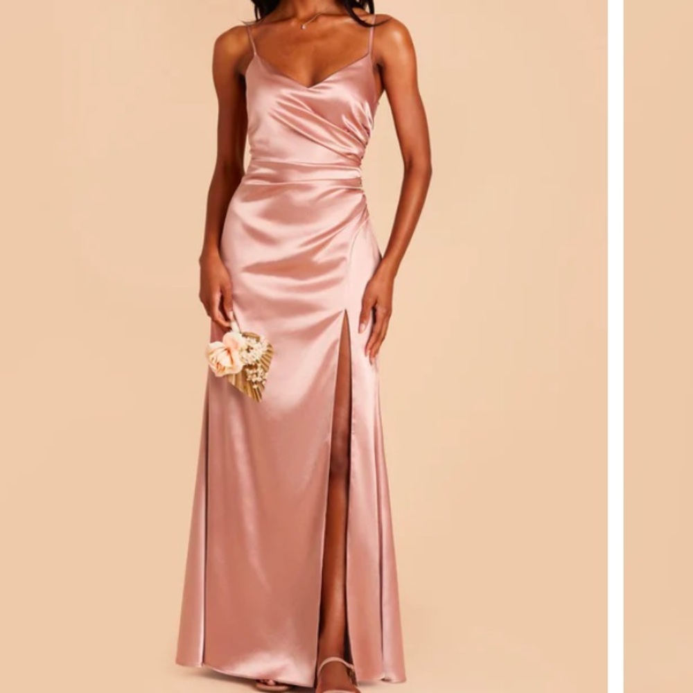 Birdy Grey Satin Rose Gold Maxi Dress
